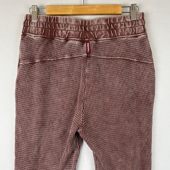 Hard Tail Thermal Waffle Jogger Pants Red Elastic Waist MKT00192 Women's Size M - Picture 6 of 11